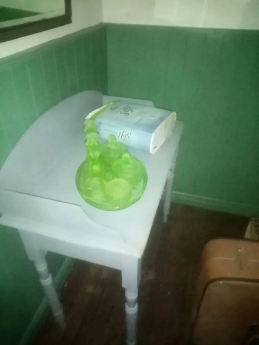 Painted pine side table/wash stand - Image 1