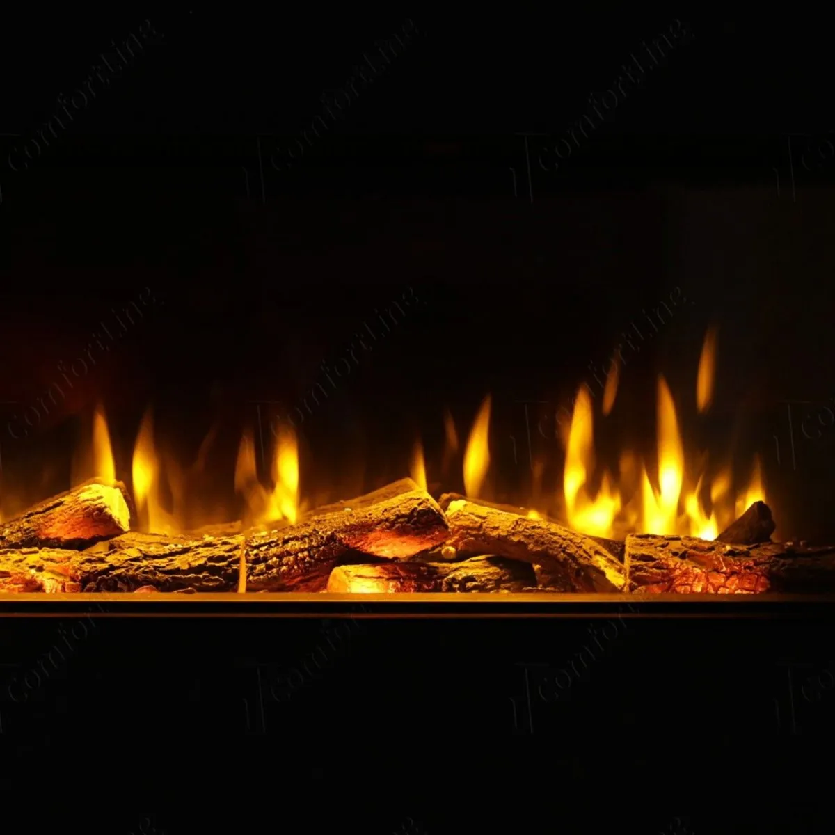 Amber 3-sided electric fire feature wall - Image 4