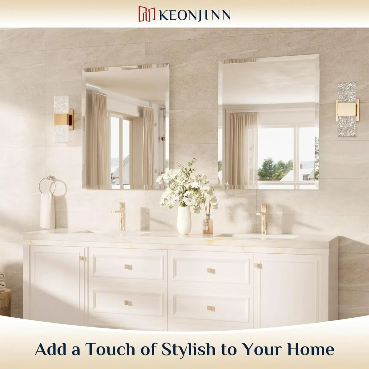 Frameless Bathroom Mirror 60x75cm Wall Mounted - Image 3