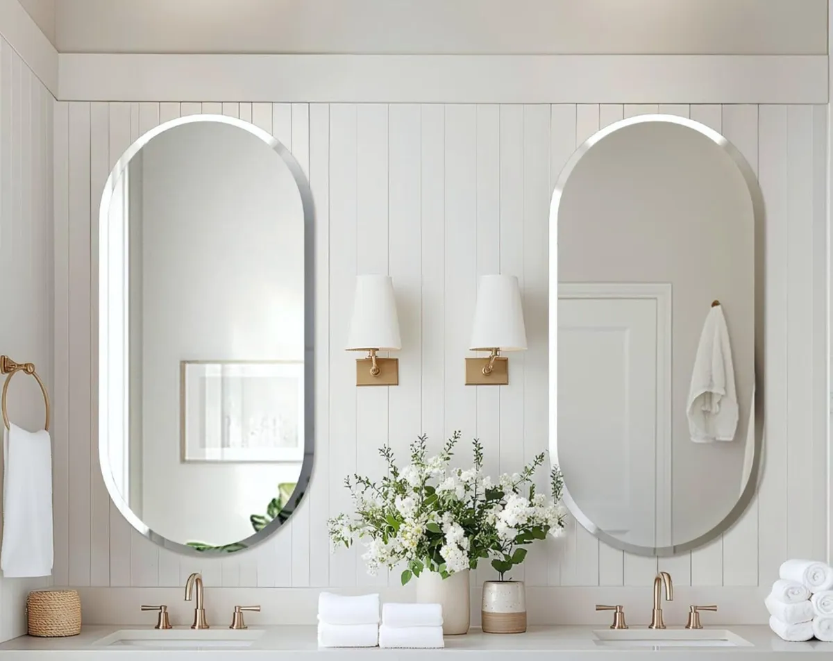 Oblong Wall Mirror Silver Frameless : 60 x 120cm - Image 4