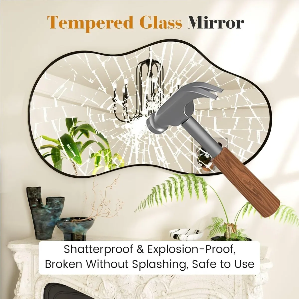 Irregular Wall Mirror Asymmetrical Modern for - Image 4