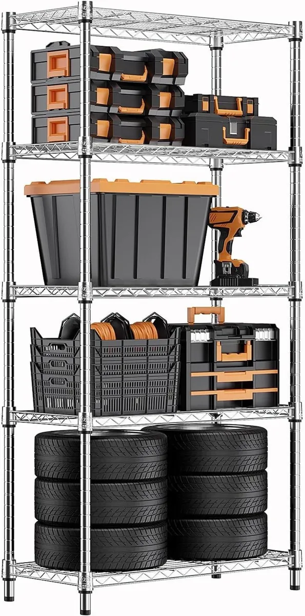 lbs Steel Heavy Duty 5-Tier Utility Shelving Unit - Image 1