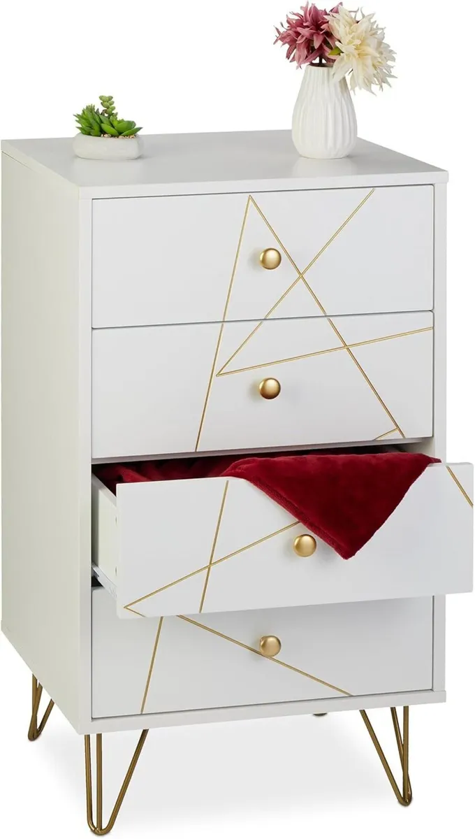 Dresser HWD: 86 x 48 39 cm 4 Drawers MDF Iron - Image 1