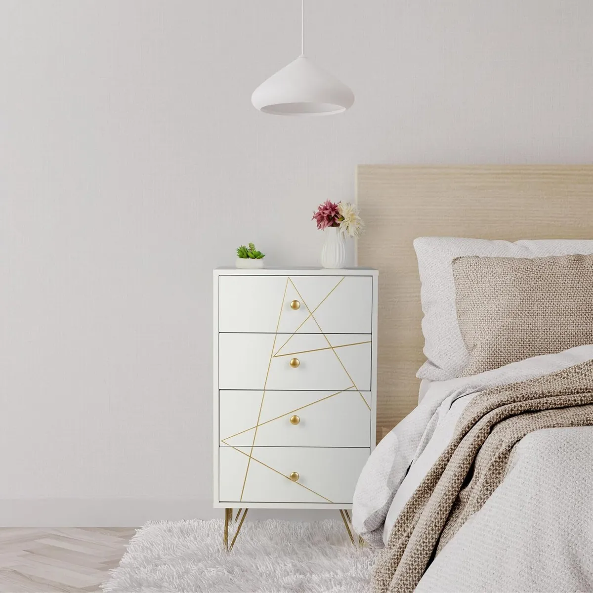 Dresser HWD: 86 x 48 39 cm 4 Drawers MDF Iron - Image 2