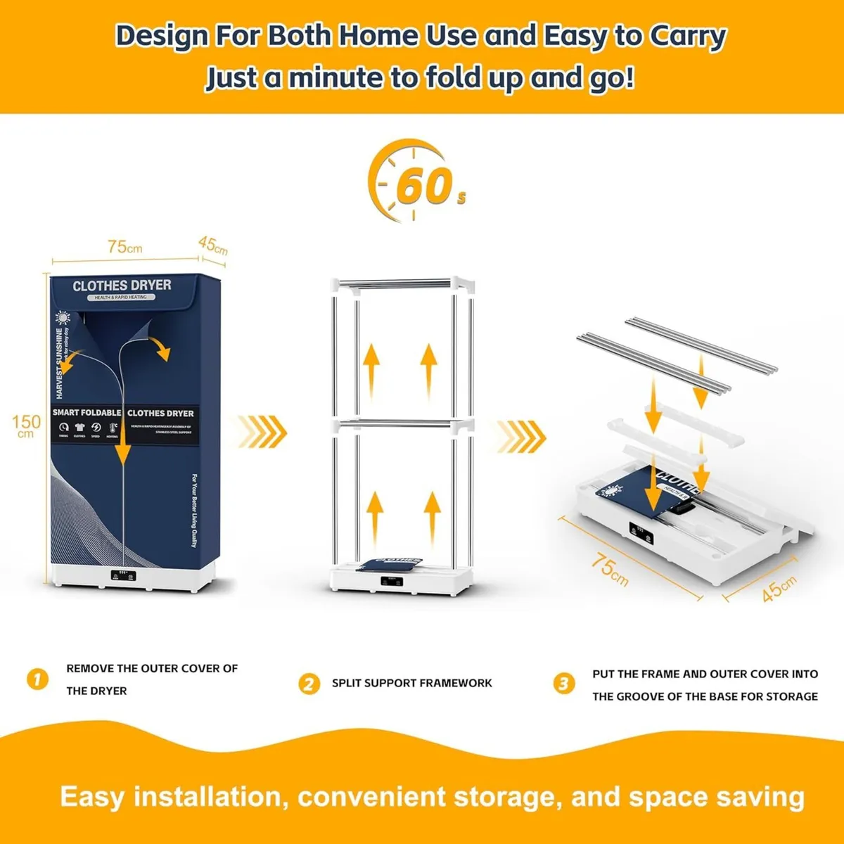 Clothes Dryer Portable Foldable Drying Machine - Image 2