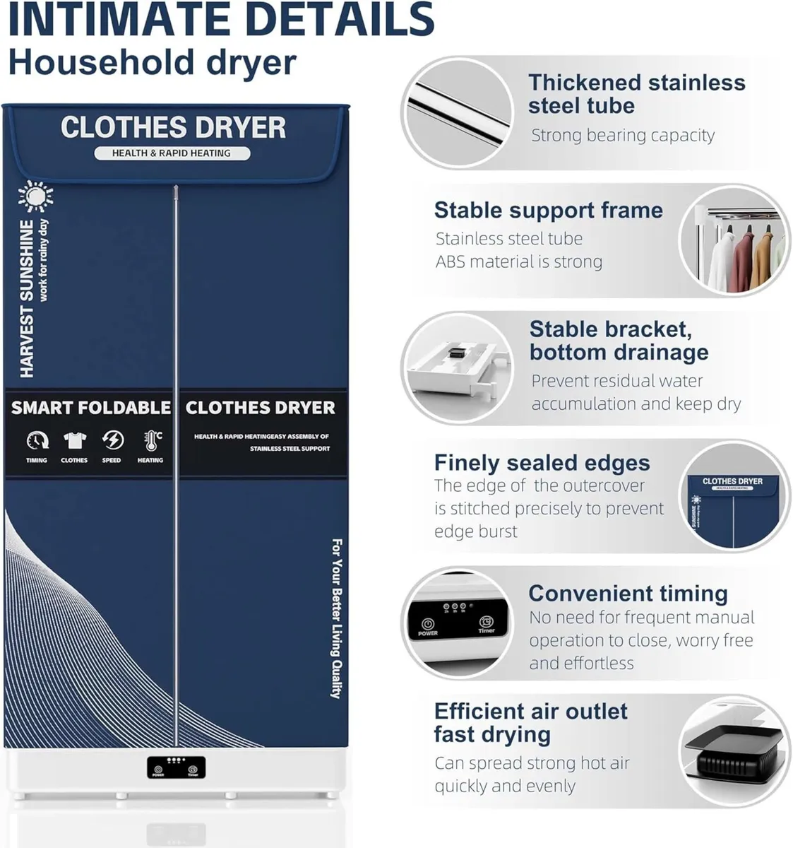 Clothes Dryer Portable Foldable Drying Machine - Image 3