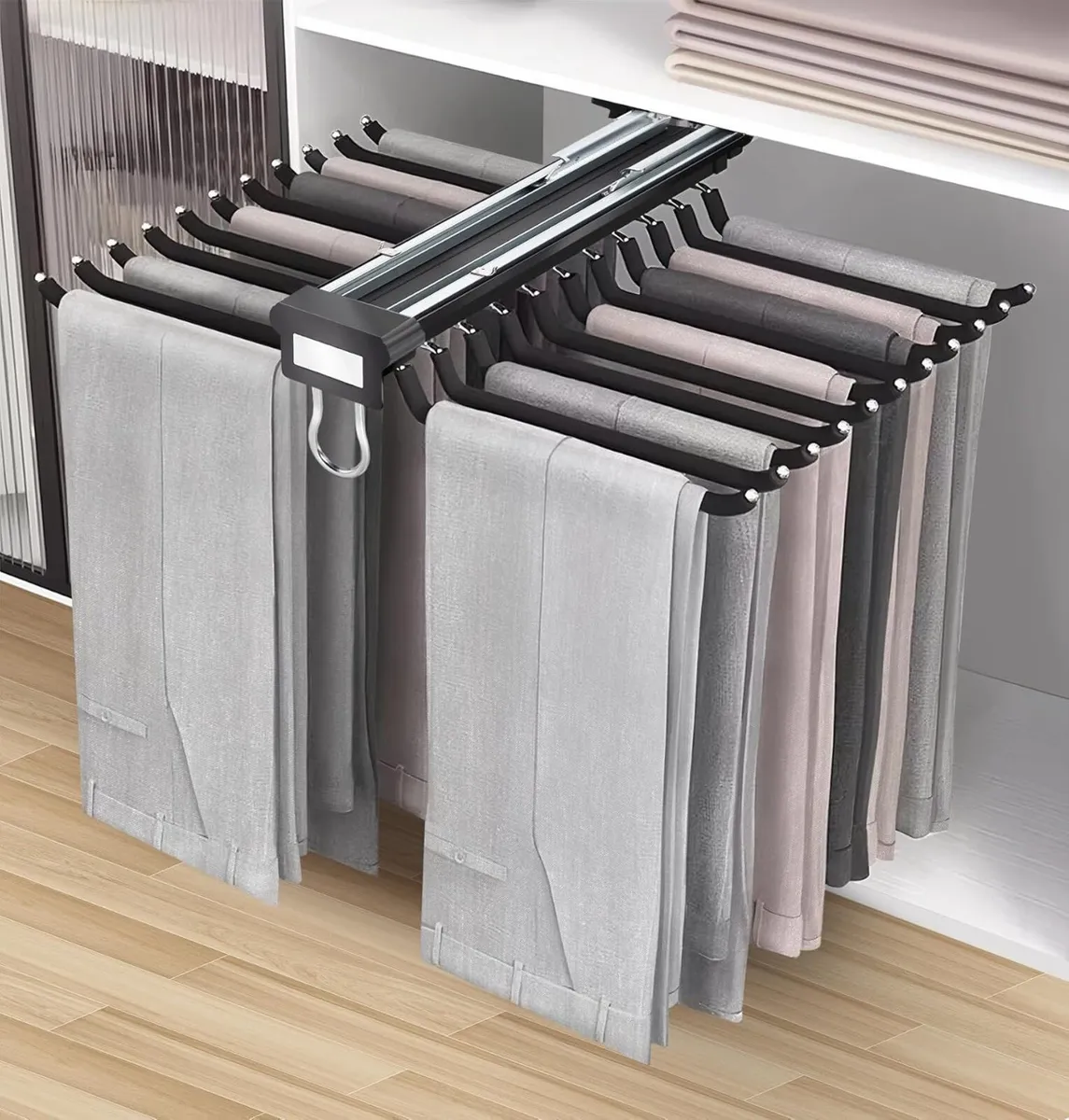 Pull Out Trousers Rack Wardrobe Extendable - Image 1