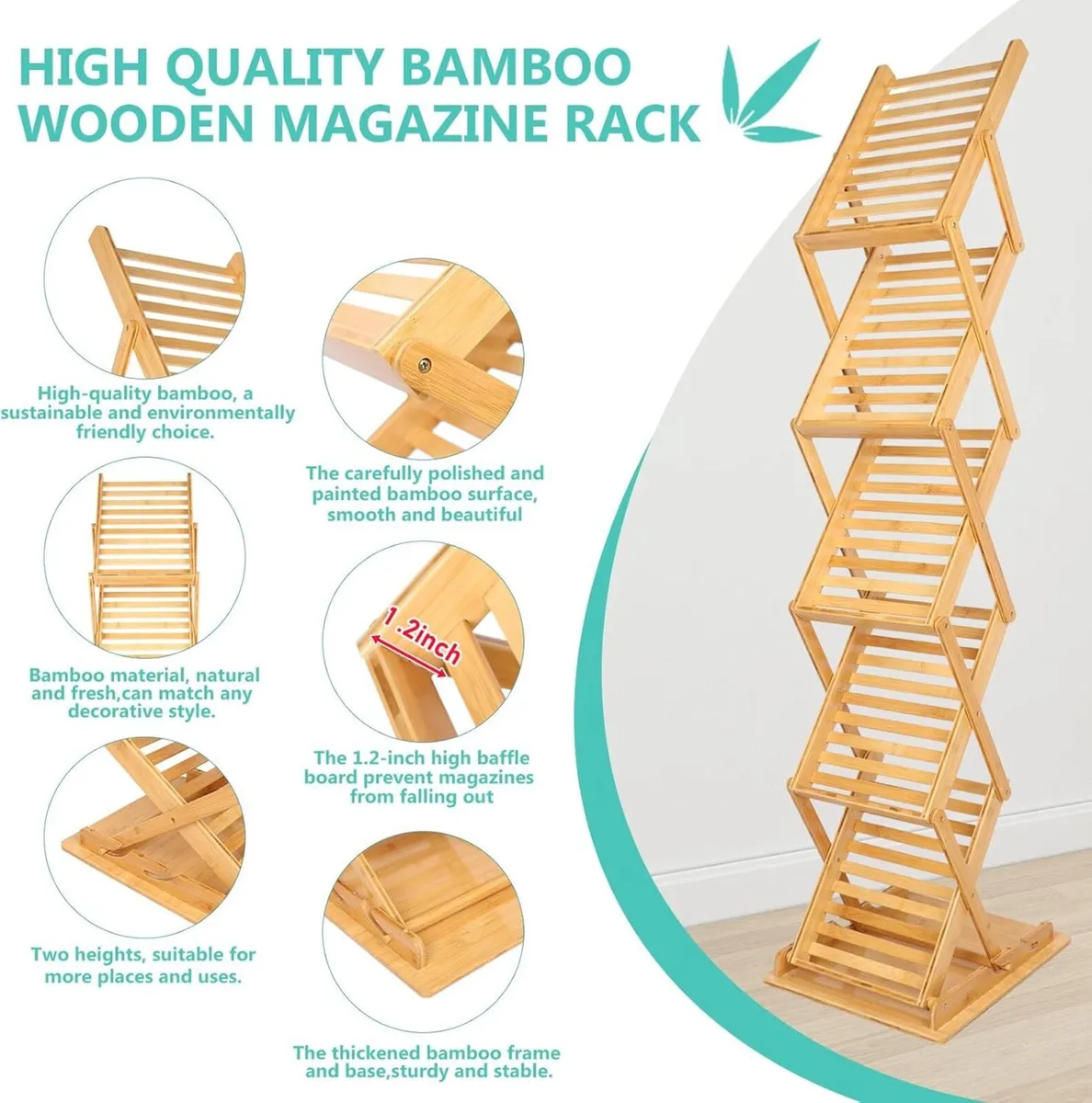 Foldable Magazine Rack Floor Stand Brochure - Image 3