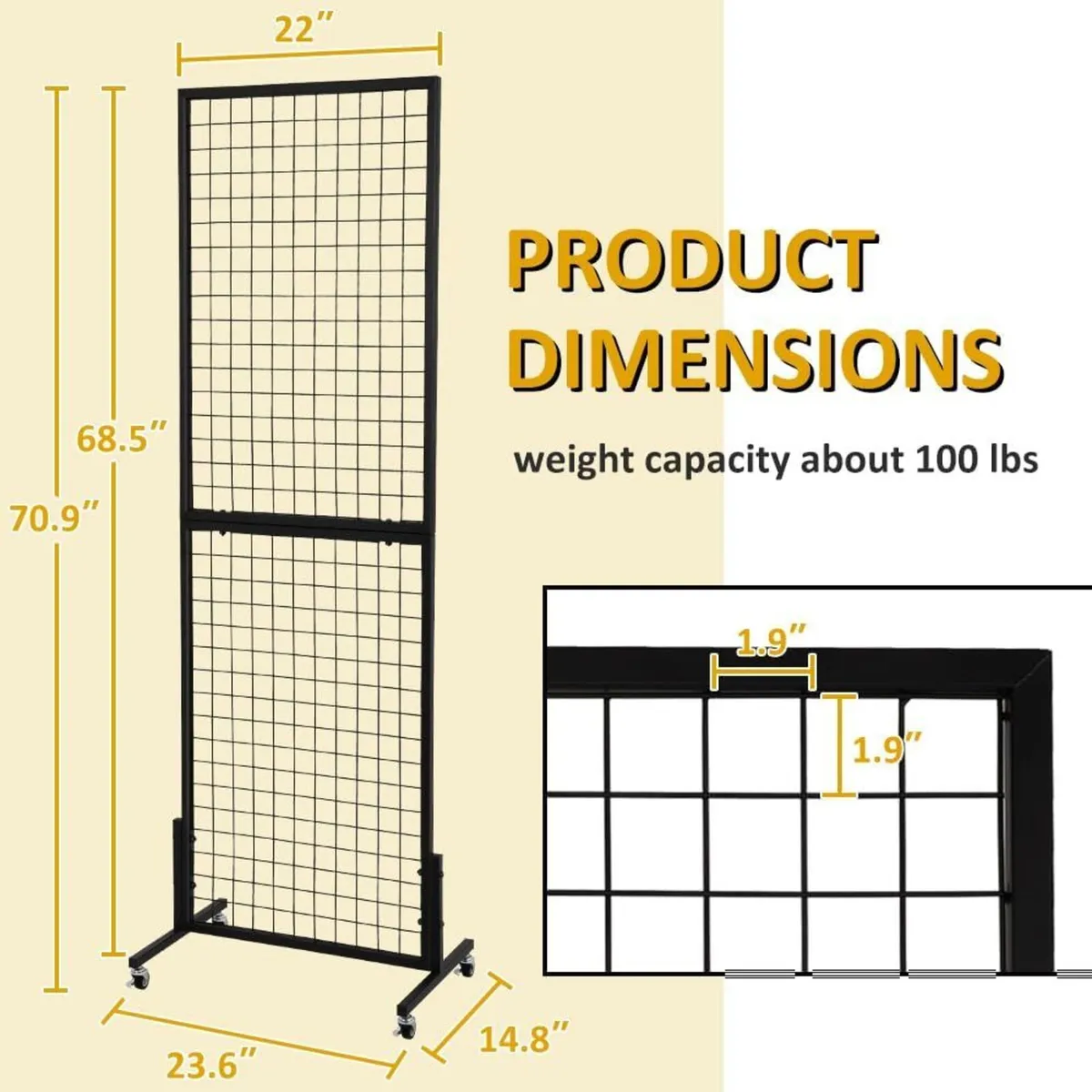 Freestanding Grid Wall Panel Standing Wire - Image 3