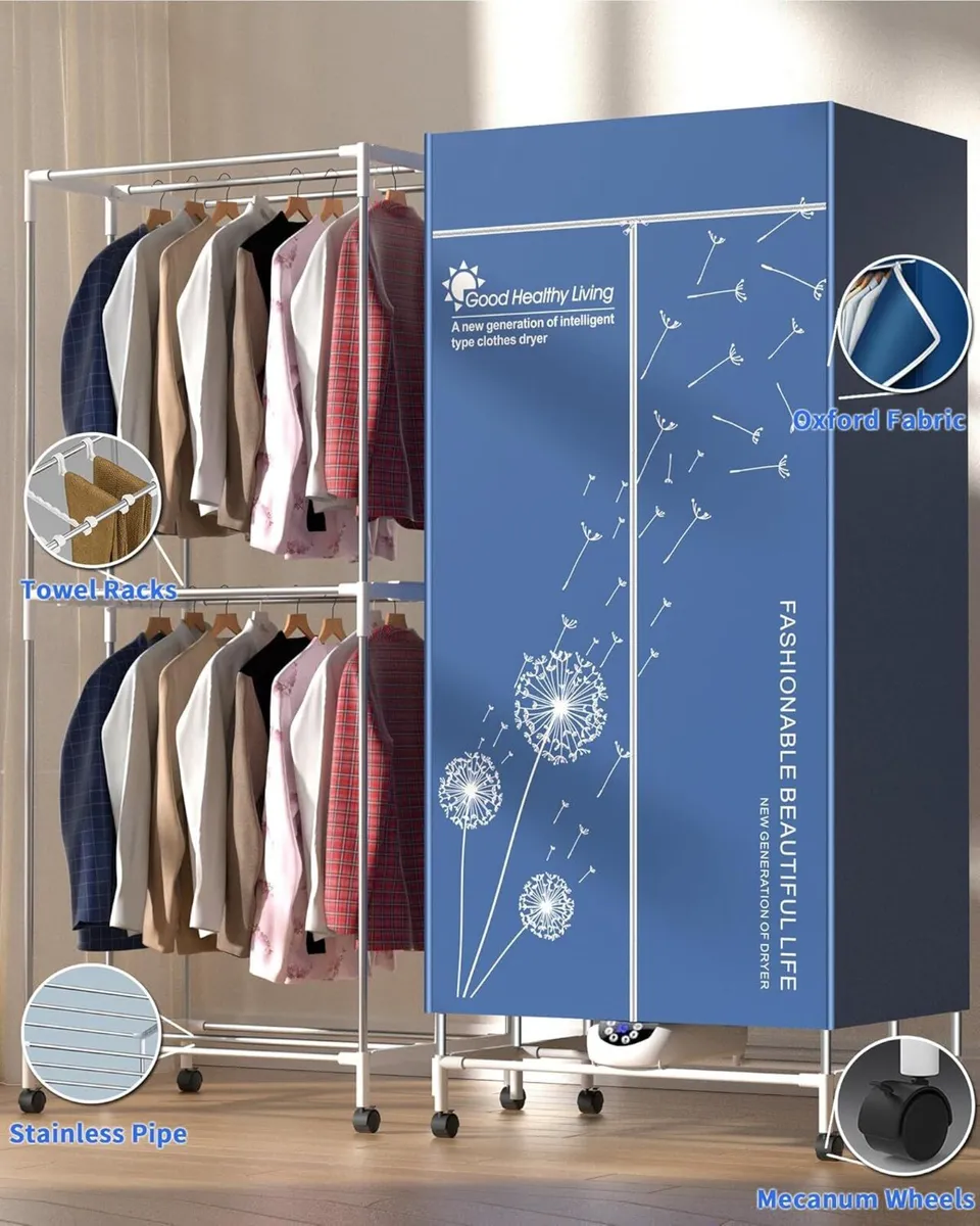 Heated Clothes Airer 1500W-1.7 Meters with Cover - Image 4