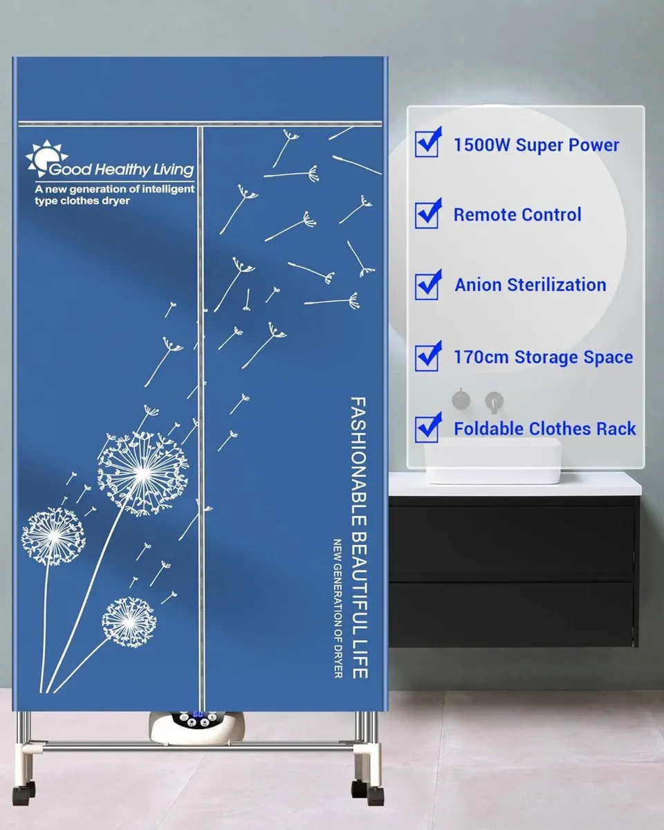 Heated Clothes Airer 1500W-1.7 Meters with Cover - Image 3