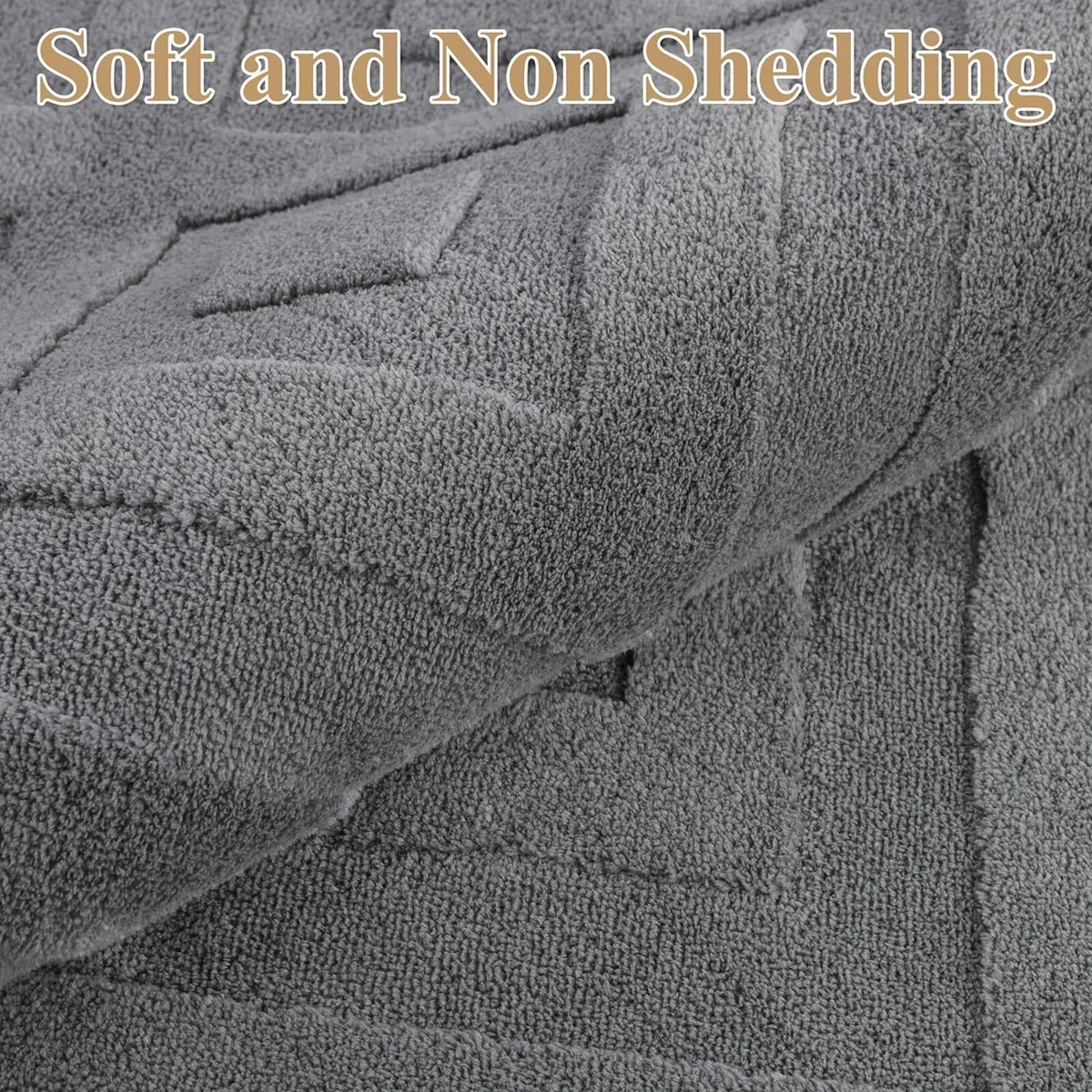 Grey Rugs for Living Room 160x230 cm Large Soft - Image 3