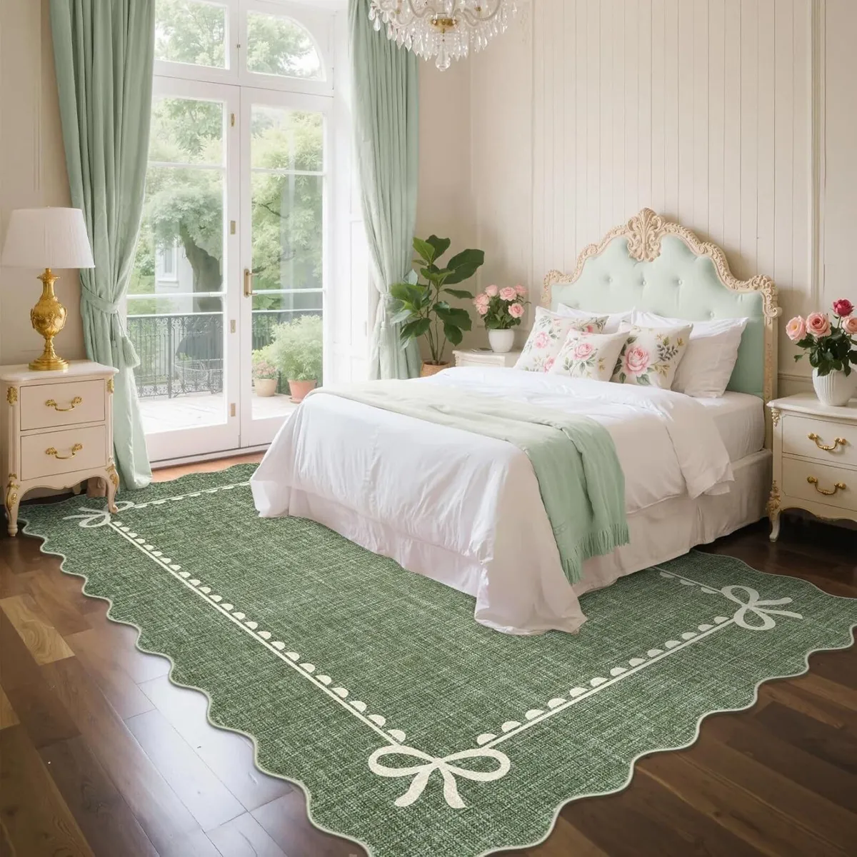 160 x 230 cm Modern Scalloped Rugs Living Room - Image 2