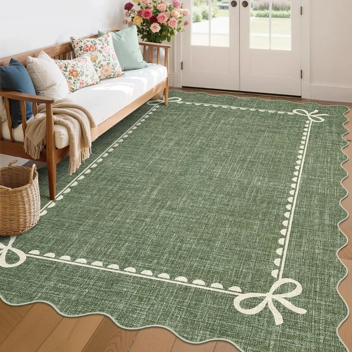 160 x 230 cm Modern Scalloped Rugs Living Room - Image 3