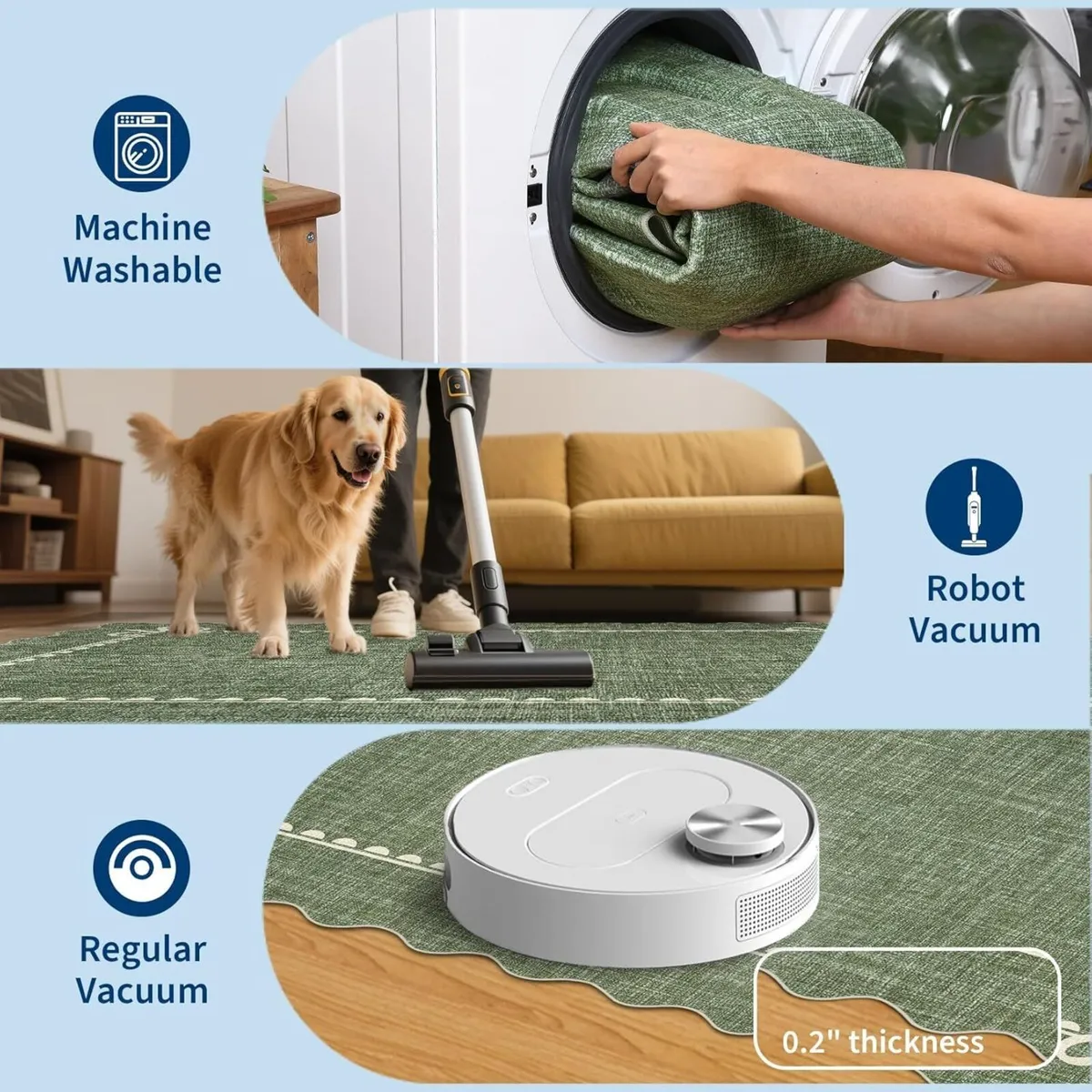 160 x 230 cm Modern Scalloped Rugs Living Room - Image 4