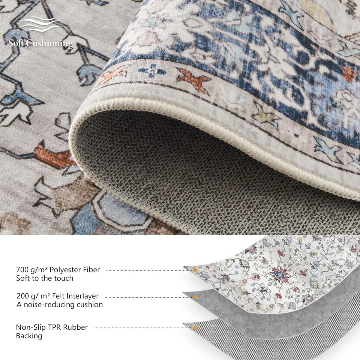 Large Rugs for Living Room 200x290cm Low Pile - Image 2