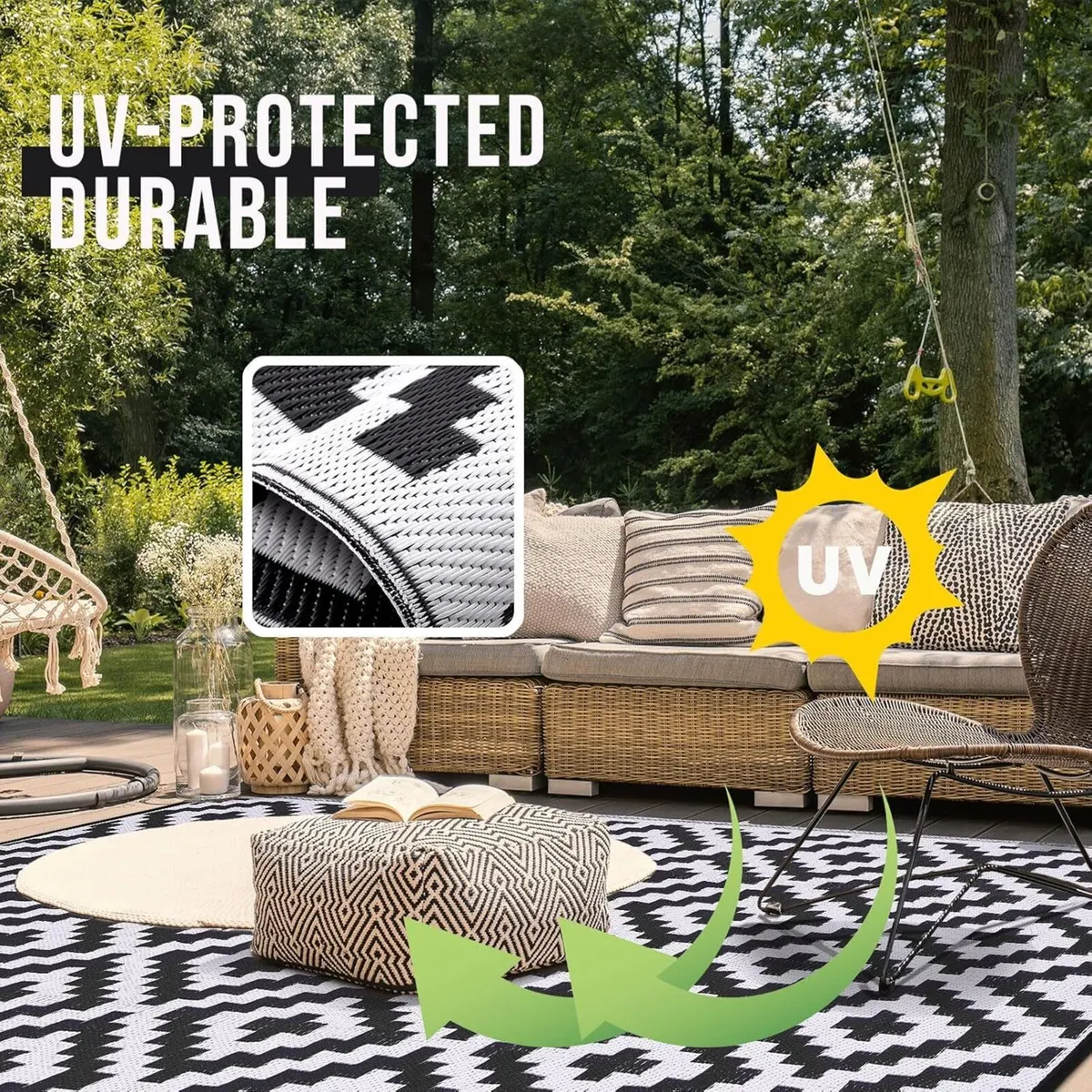 Waterproof Outdoor Rug Anti-slip Reversible - Image 4