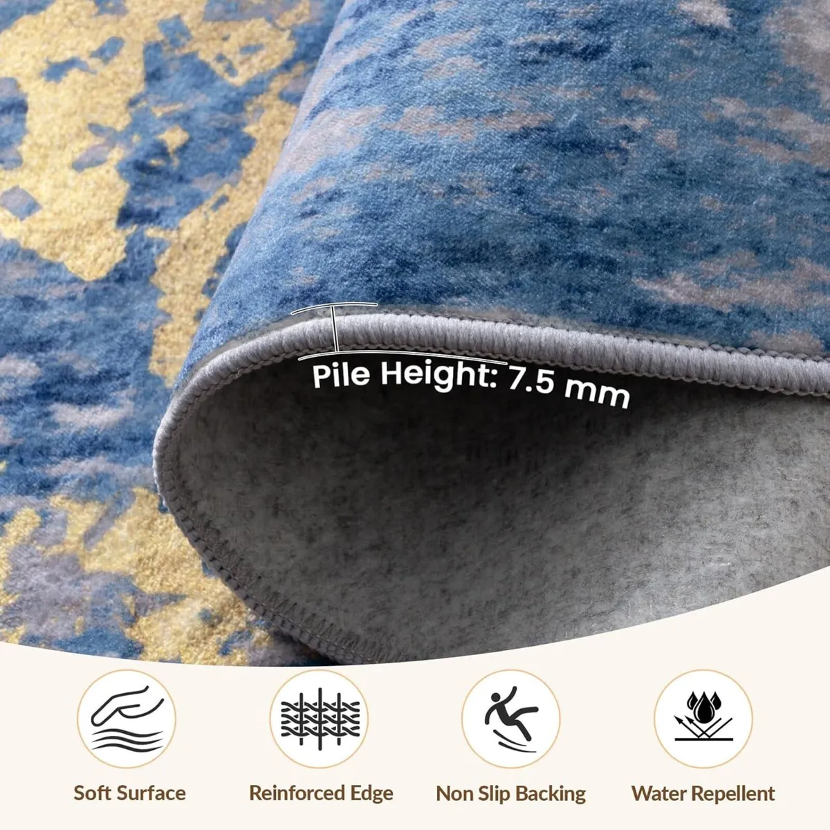 Washable Rugs Living Room 150x210 cm Modern - Image 2