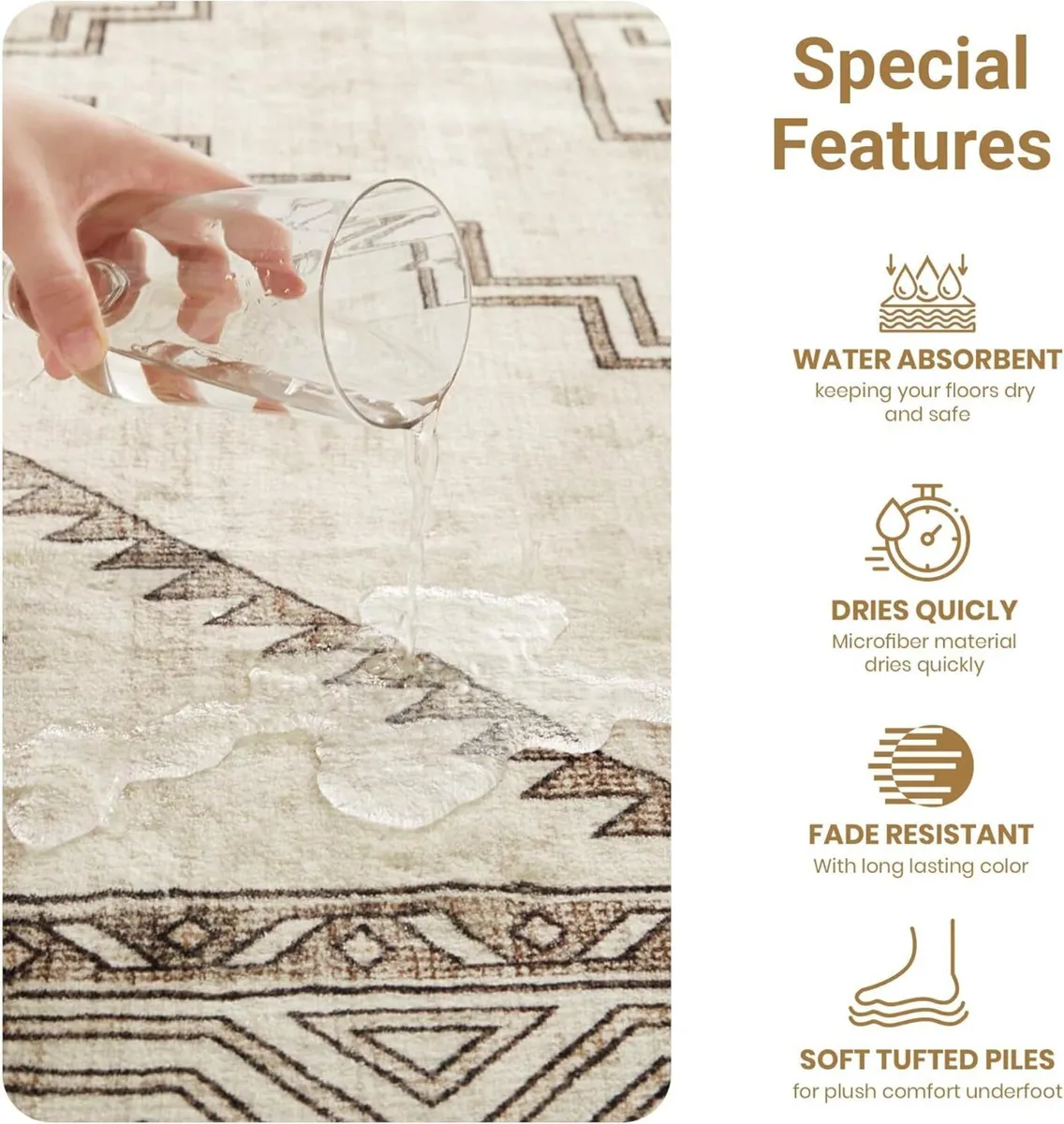 Rugs for Bedroom Living Room Large 160x230 cm - - Image 4