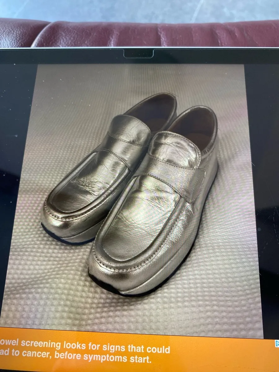 Silver wedge leather shoes size 6 - Image 4