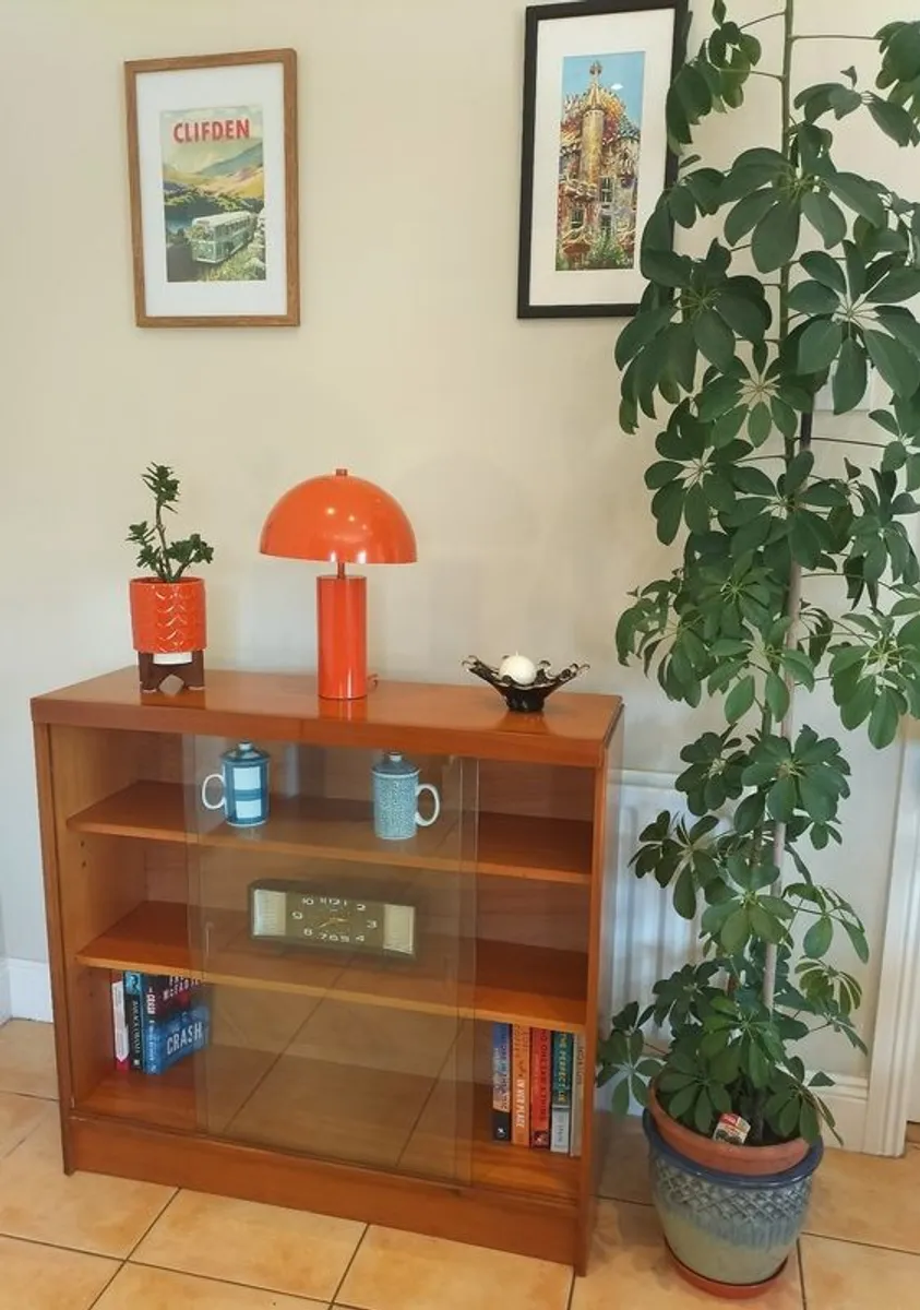 Mid Century Vintage Glazed Bookcase Display Cabinet - Image 1