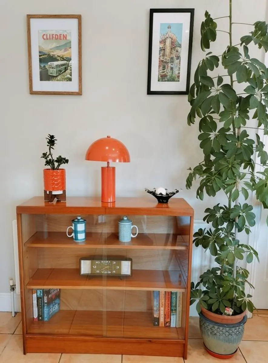 Mid Century Vintage Glazed Bookcase Display Cabinet - Image 2