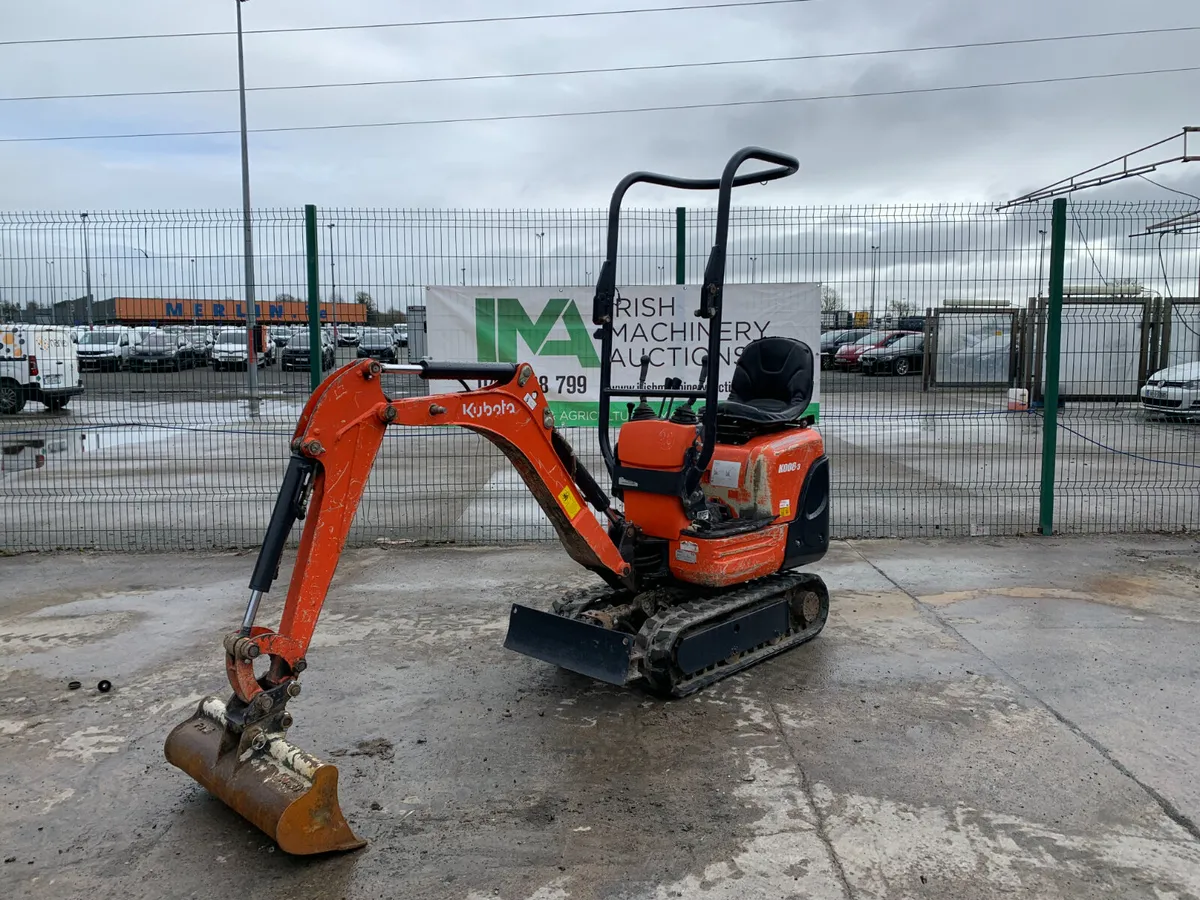 2016 KUBOTA K008 MINI EXCAVATOR FOR AUCTION - NAAS - Image 1