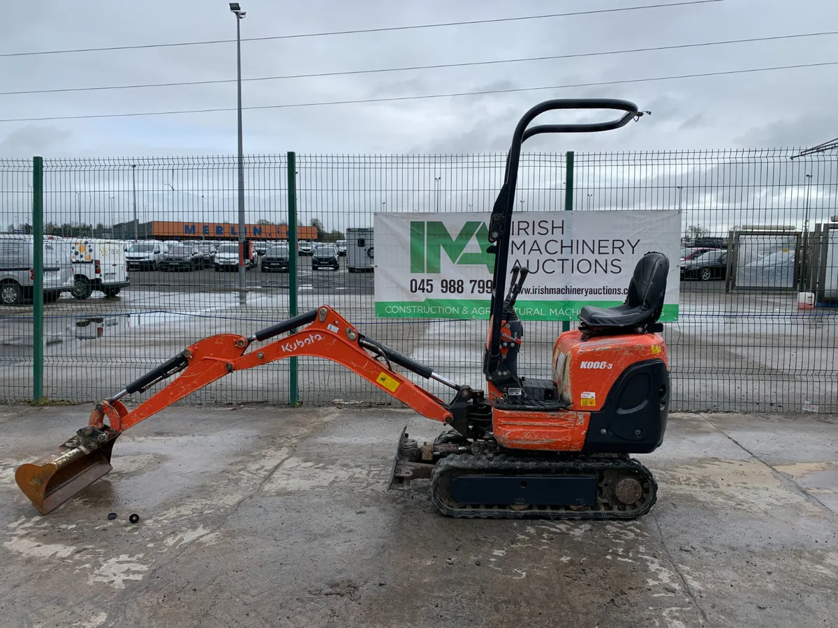 2016 KUBOTA K008 MINI EXCAVATOR FOR AUCTION - NAAS - Image 3