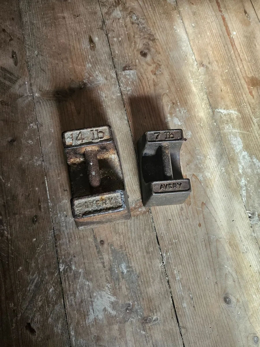 Vintage Cast Iron Weights - Image 1