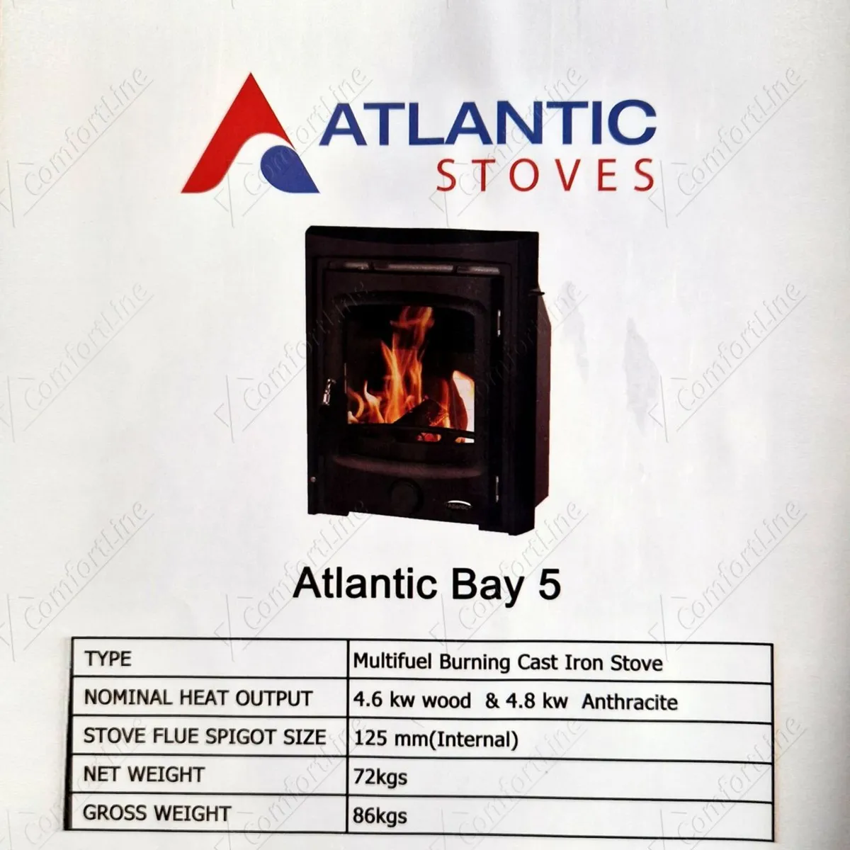 Atlantic Bay 5 kw insert cast iron stove - Image 4