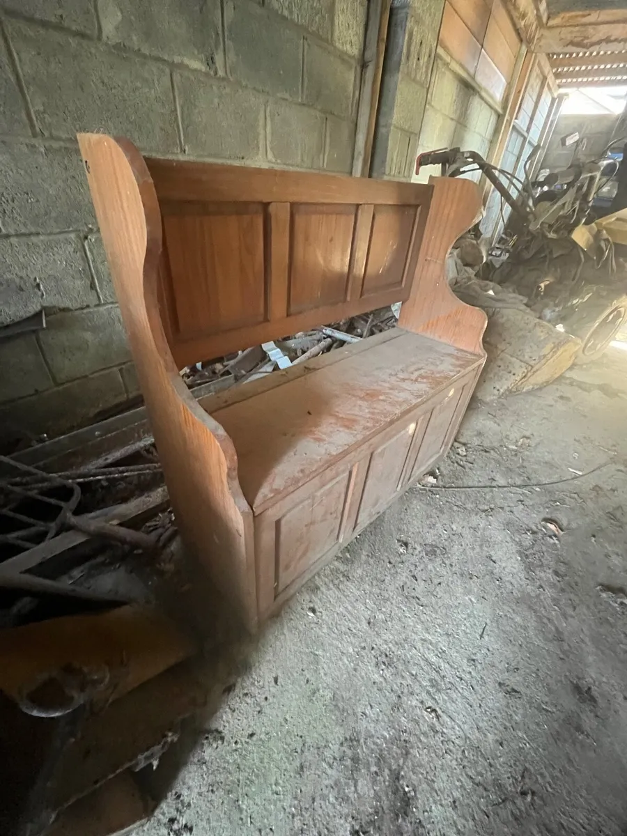 Old Wooden Chairs with Storage - Image 2