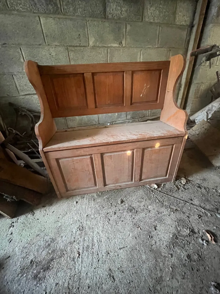 Old Wooden Chairs with Storage - Image 1