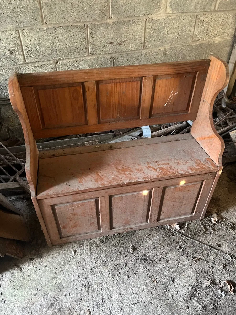 Old Wooden Chairs with Storage - Image 3