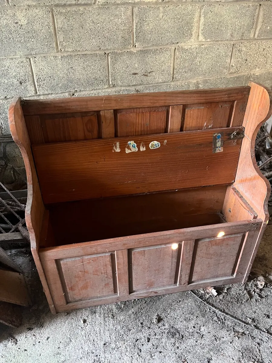 Old Wooden Chairs with Storage - Image 4