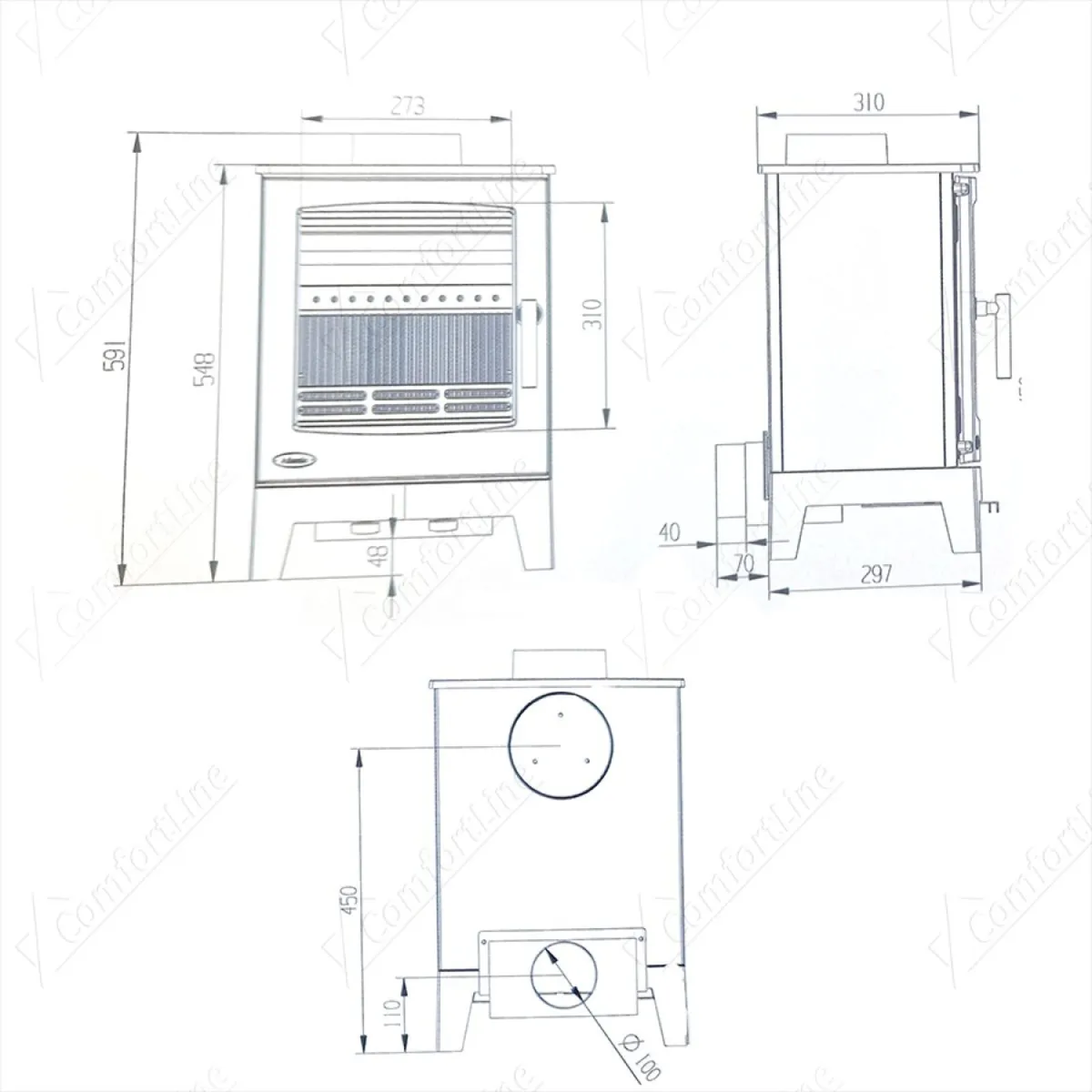 Atlantic Ocean 5kW freestanding stove - Image 2