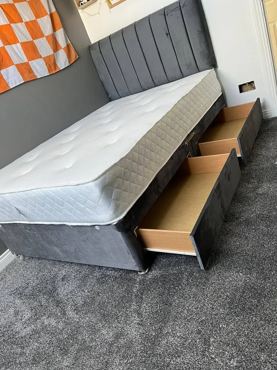 Divan Double & King Size Bed Frame With Mattress - Image 2