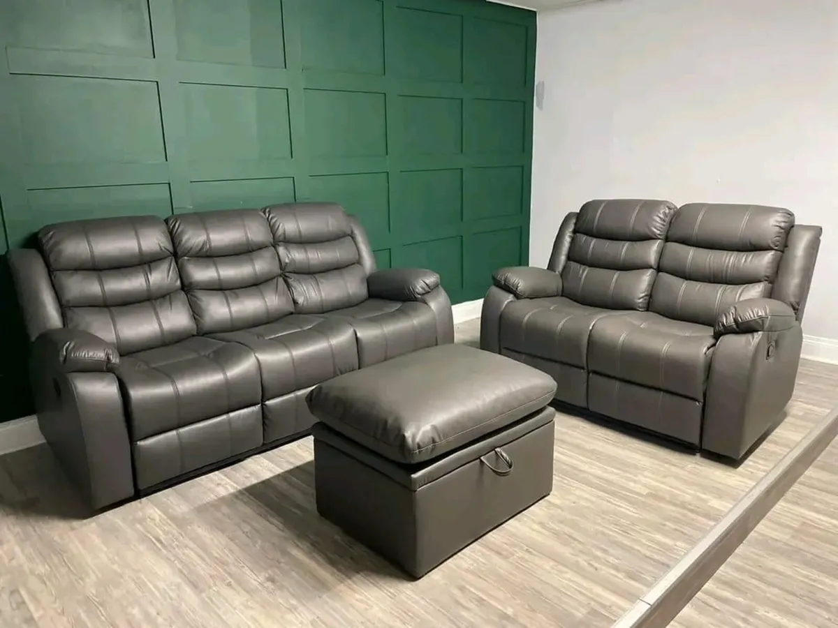 3+2 Roma Leather Recliner Sofa
Set - Image 1