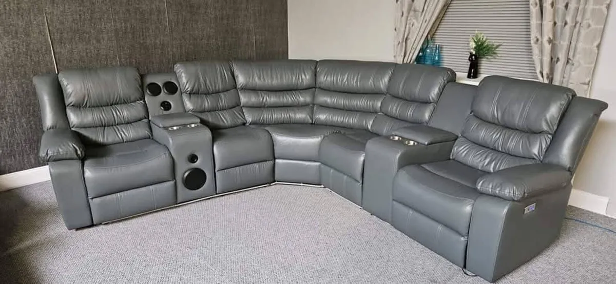 Athens Electric Reclining Corner Sofa With Speaker - Image 4