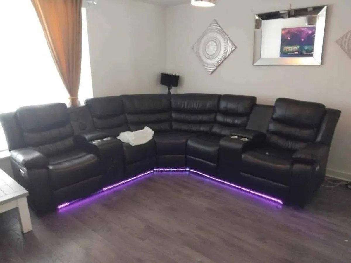 Athens Electric Reclining Corner Sofa With Speaker - Image 1