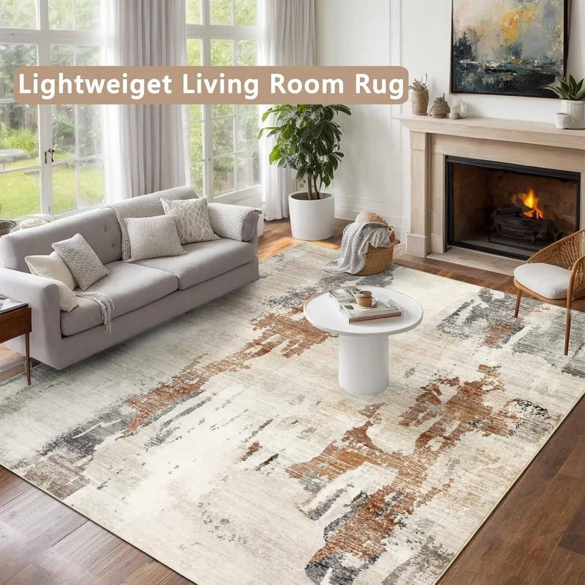 Modern Abstract Area Rug 160x230cm Washable - Image 2