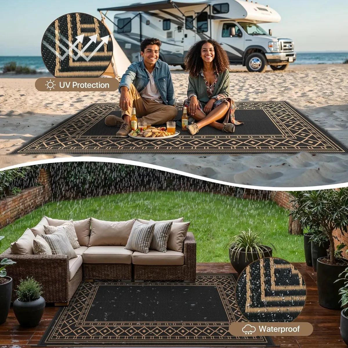 Outdoor Rug 275 x 365 cm Extra Large Waterproof - Image 4