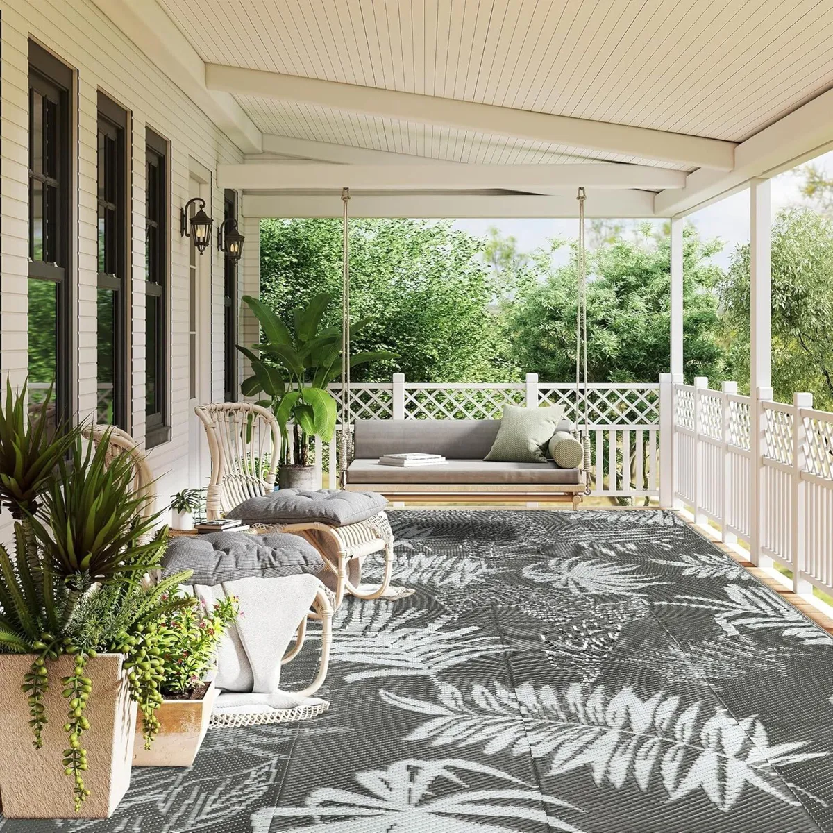 Large Outdoor Rug for Patios Waterproof Reversible - Image 4