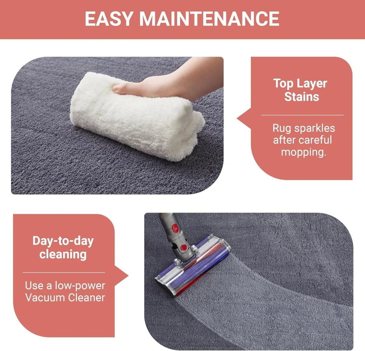 Relax Rugs Living Room 100% Polyester Non Slip - Image 4