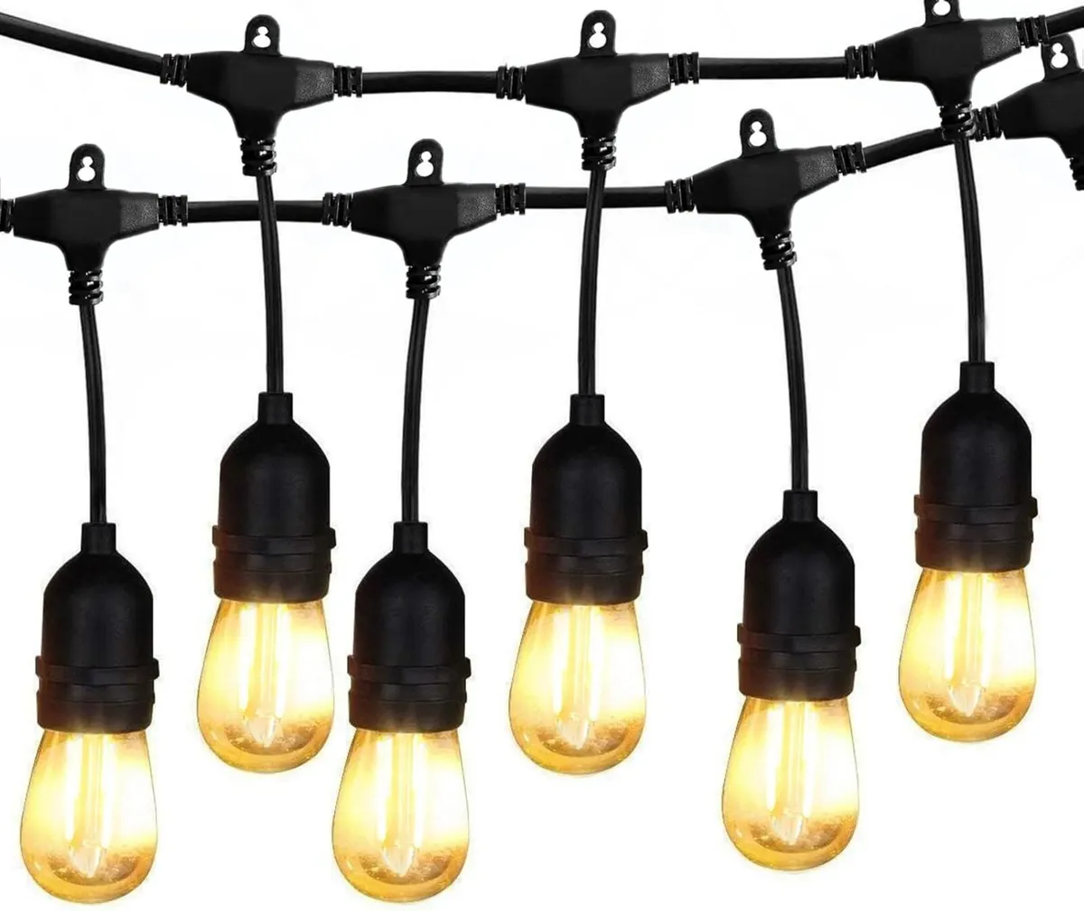 Outdoor String Lights 100FT LED Festoon Garden 30 - Image 1