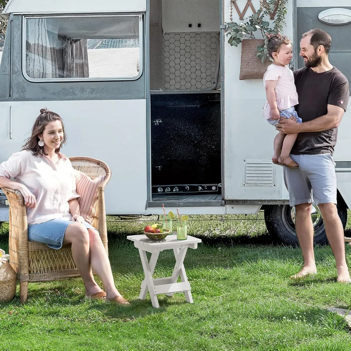 35 cm Folding Garden Side Table HDPS Outdoor with - Image 2