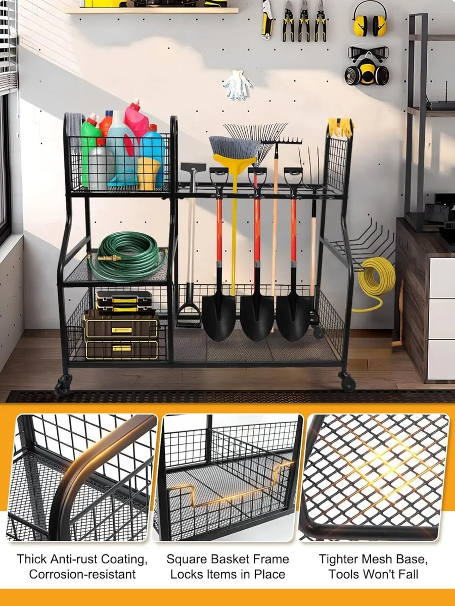 Garden Tool Storage Organizer for Garage 3 Tier - Image 4