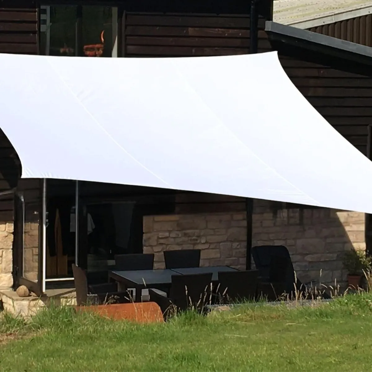 White Square 5m Sun Shade Sail Conservatory - Image 1