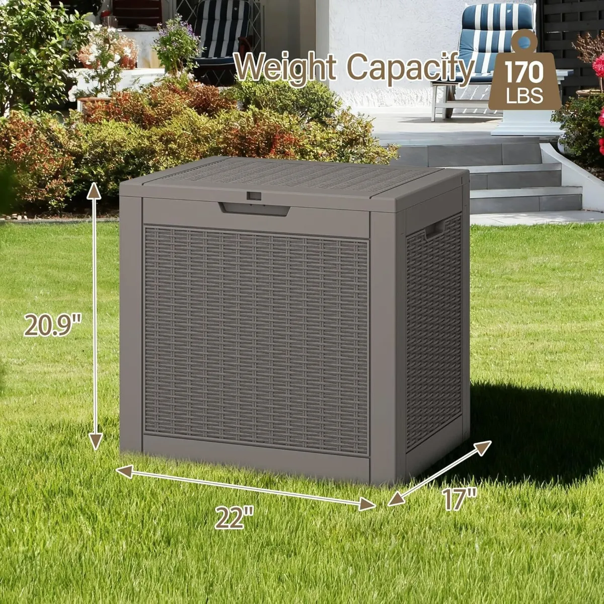 Outdoor Storage Box 30 Gallon Deck with Lockable - Image 2