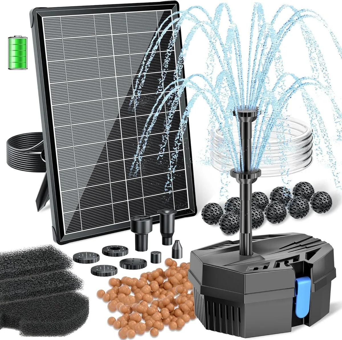 Solar Pond Filter Pump with Battery Backup 8W - Image 1