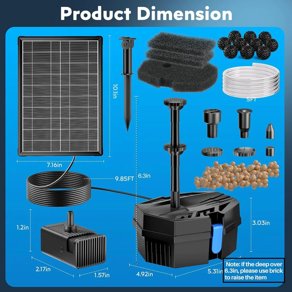 Solar Pond Filter Pump with Battery Backup 8W - Image 2